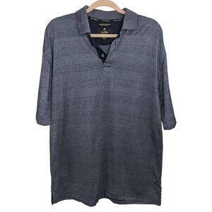 Gary Player Men's Dark Blue 100% Cotton Moisture Wicking Golf Polo Shirt Large